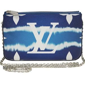 Louis Vuitton Pouch Shoulder Bag Escale Pochette Double Zip Monogram Giant Blue